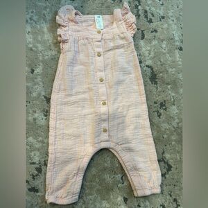 H&M Ruffle-trimmed Muslin Romper Suit